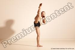 Underwear Martial art Man White Moving poses Slim Short Blond Dynamic poses Academic